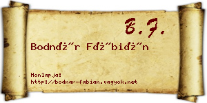 Bodnár Fábián névjegykártya