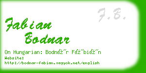 fabian bodnar business card